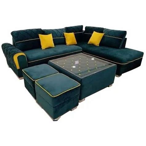 Wooden Modern Green Sofa Set, For Home, Living Room at ₹ 25500/set in ...