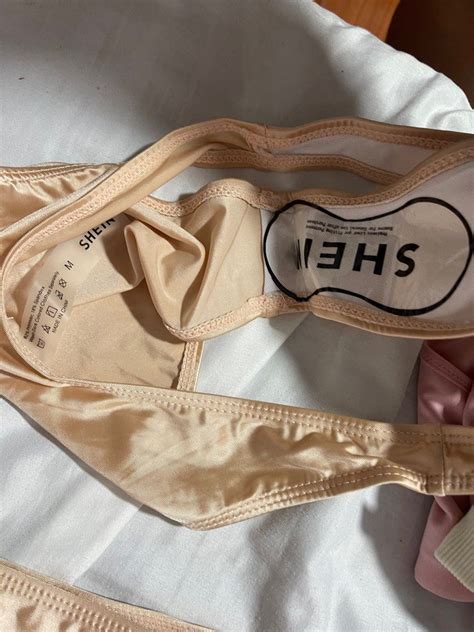 Shein Nude Light Gold Metallic Rare Swimwear Two Piece Bikini Set On Carousell