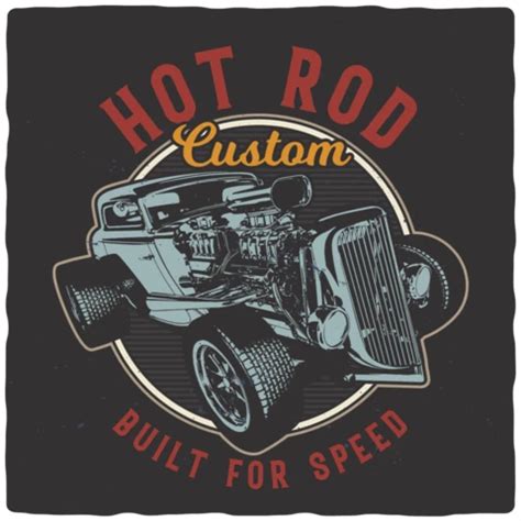 Plantilla De Dise O De Camiseta De Coche Cl Sico Retro Hot Rod Modelo De Dise O Gratuita