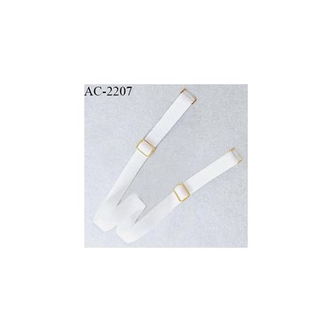 Bretelle lingerie SG 10 mm très haut de gamme type Z couleur blanc avec 4 barrettes couleur or