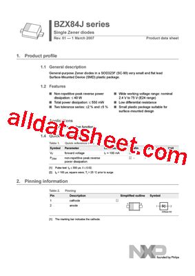 Bzx J C Datasheet Pdf Nxp Semiconductors