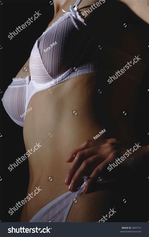 Woman White Lingerie Black Background Stock Photo Shutterstock