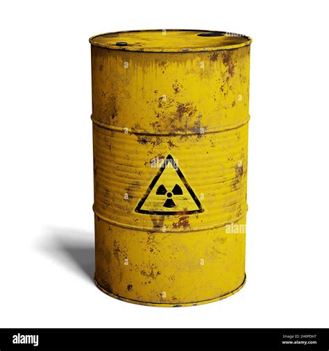 Radioactive Waste In Rusty Barrel Isolated With Shadow On White