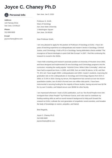 Academic Cover Letter Samples And Ready To Fill Templates