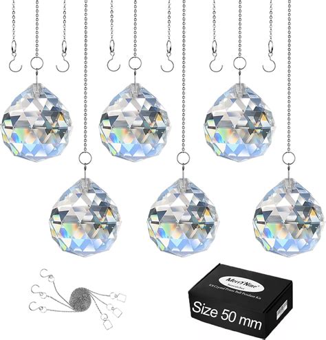 Merrynine Clear Crystal Ball Prism Sun Shine Catcher Rainbow Pendants