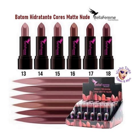 Batom Hidratante Cores Matte Nude Bella Femme Shopee Brasil