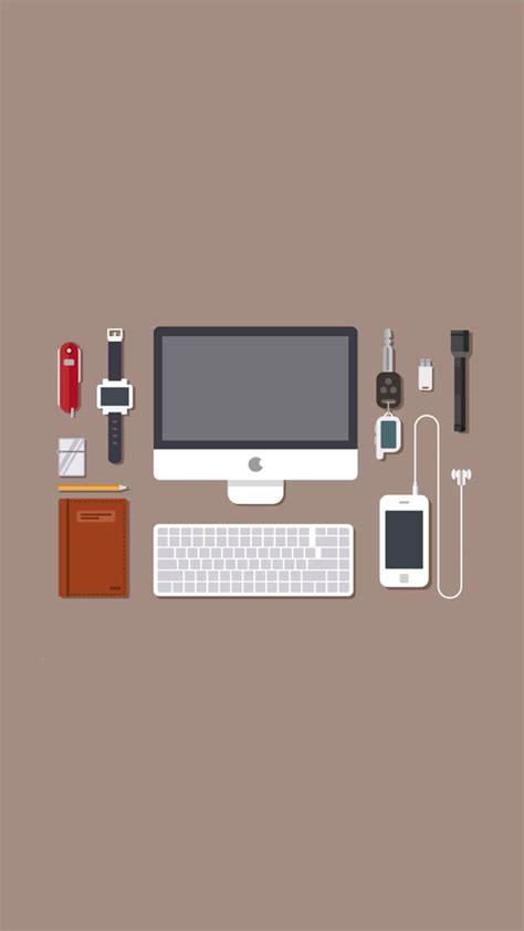 Download Office Desk Essentials Minimalist Iphone Wallpaper ...