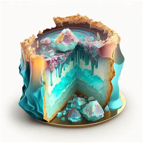 A Cake With A Blue And Purple Layer On It Stock Illustration