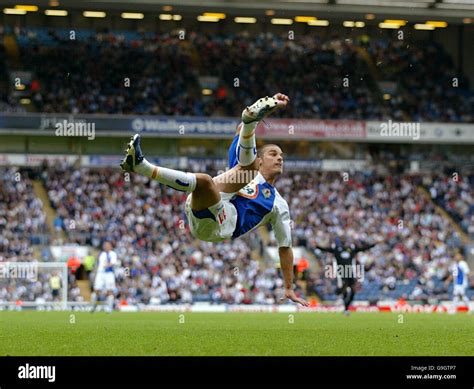 David Bentley Of Blackburn Hits A Over Head Kick Hi Res Stock