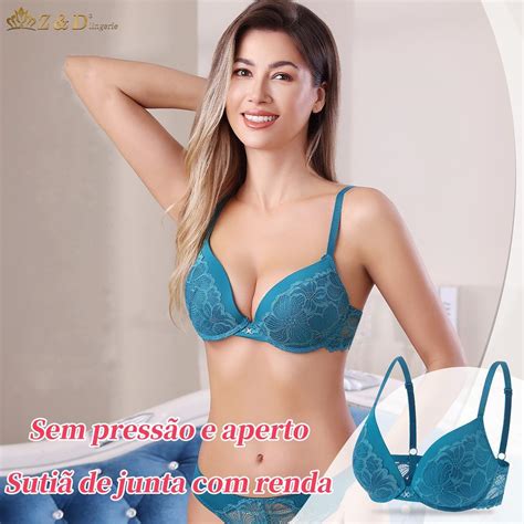 Lingerie Conjunto Aro Renda E Bojo Calcinha Fio Zdlingerie