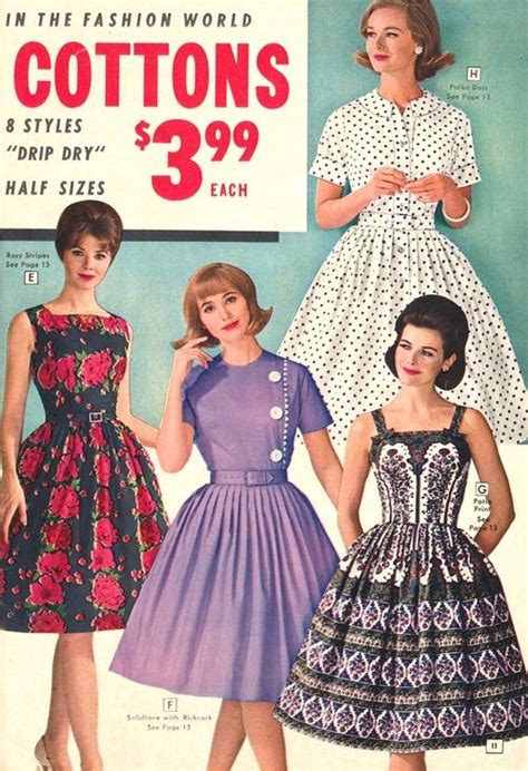 Vintage Cotton Dresses From The 1963 National Bella Hess Catalog