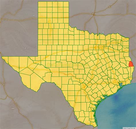 Map of Sabine County, Texas - Thong Thai Real