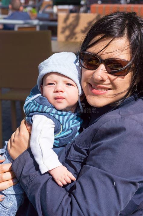 Woman Holding Baby Stock Photo Image Of Bright Female 40584478