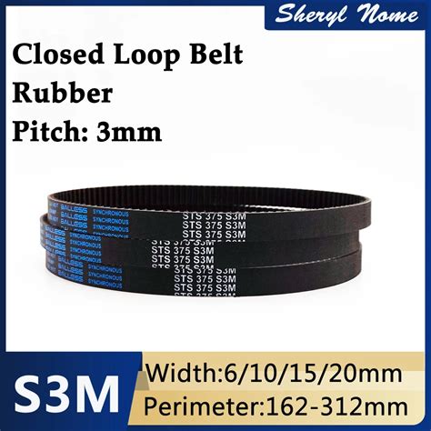 S M Black Rubber Industrial Timing Belt D Printer Conveyor Belt