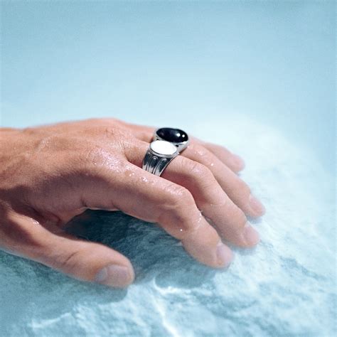 Atlantis Grooved Mother Of Pearl Signet Ring In Stock Waykins