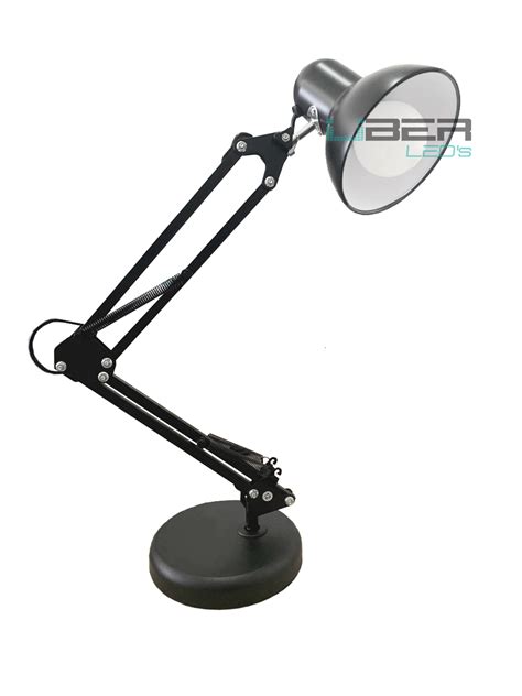 Luminaria Mesa Articulavel Classic Preta E27 Com Lâmpada