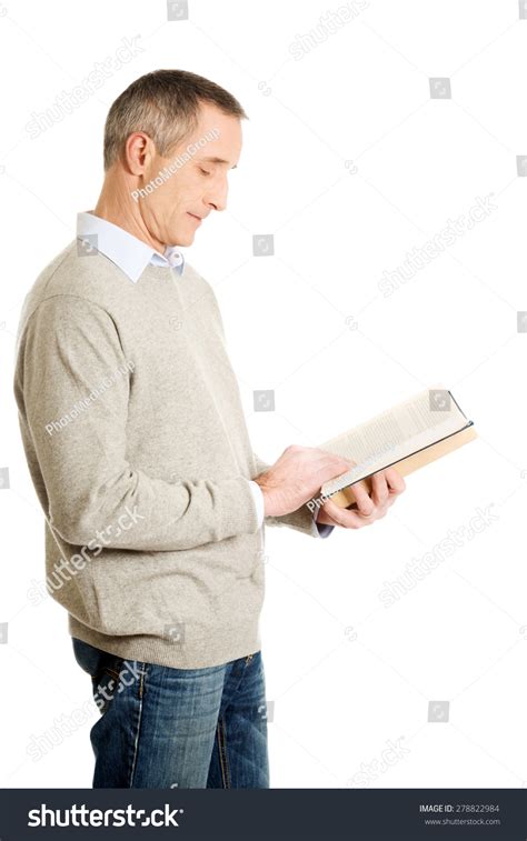 Side View Mature Man Reading Book Stock Photo 278822984 Shutterstock