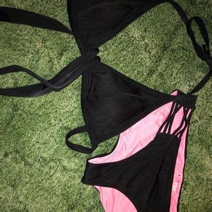 Swim Wine Bikini Two Piece Lace Up Bandeau Set Poshmark
