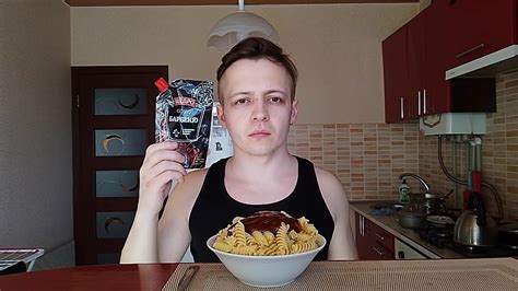 МУКБАНГ МАКАРОНЫ С СОУСОМ БАРБЕКЮ ЩЕДРО - YouTube