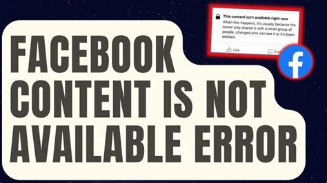 How To Fix Facebook Content Is Not Available Error Tips And Solutions