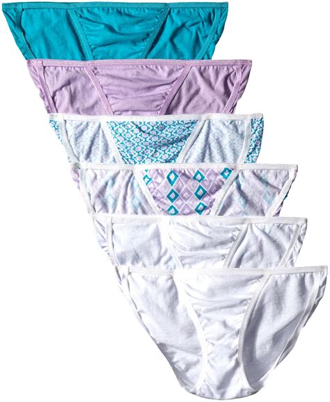 Hanes Women S Cotton String Bikini 6 Pack Assorted Colors Size 5 Ebay