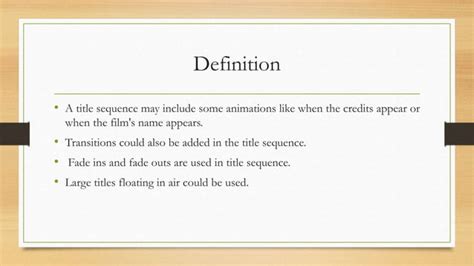 Animated Title Sequence PPT