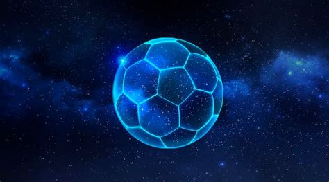 Premium Photo Soccer Ball Or Football With Futuristic Blue Glowing