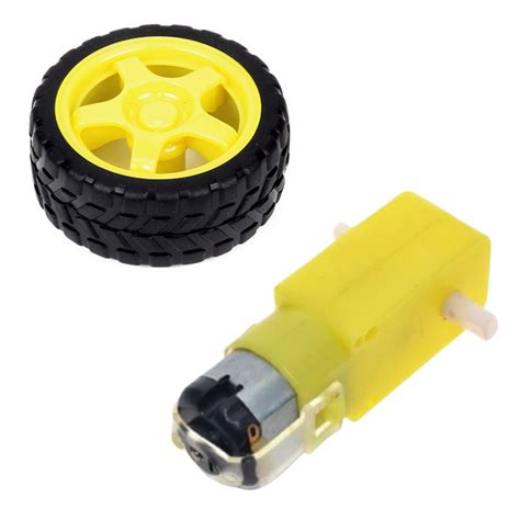 Dual Shaft Bo Motor With Bo Wheel Yellow Vayuyaan