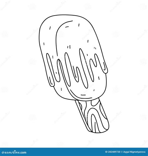 Delicious Ice Cream Hand Drawn Doodle Style Vector Illustration