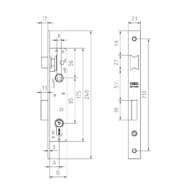 CERRADURA EMBUT MET 1650 21 INOX MCM