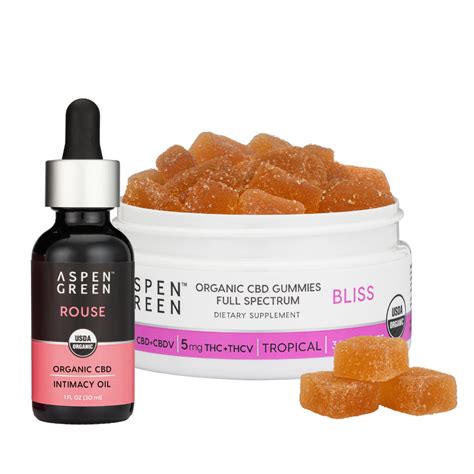 CBD Pleasure Bundle For Sex Intimacy Organic Full Spectrum Aspen Green
