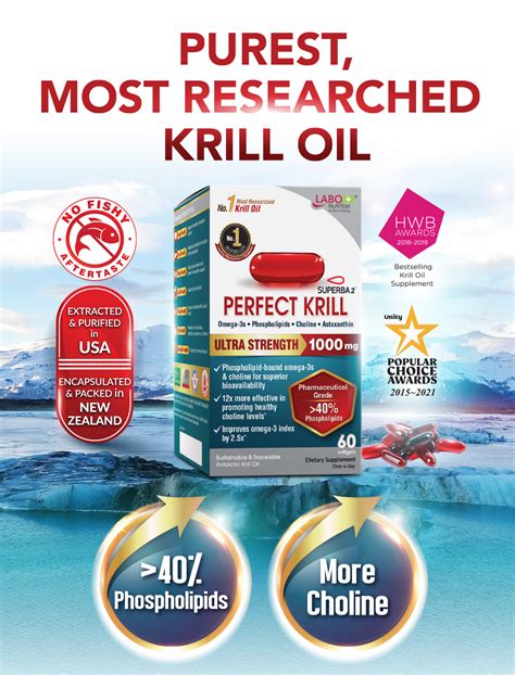 LABO Nutrition Perfect Krill 1000mg Antarctic Krill Oil Omega 3