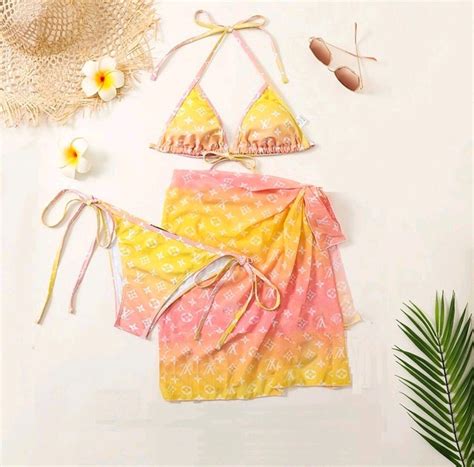 4pack Allover Print Triangle Bikini Swimsuit Cover Up Set Artofit