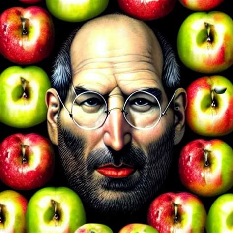 Giuseppe Arcimboldo Steve Jobs Face Made Of Many Stable Diffusion