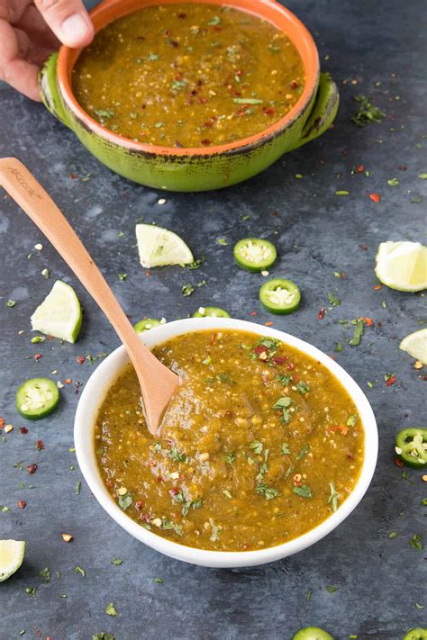 Homemade Green Enchilada Sauce With Roasted Tomatillos Recipe Chili