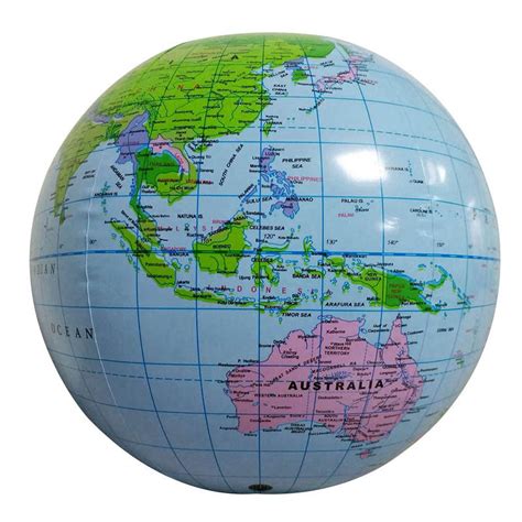 AkoaDa 30cm Inflatable World Earth Globe Atlas Map Geography Beach Ball