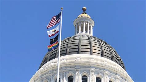 Lgbtq Pride Flag Raised Above The California Capitol Building For The First Time Ever