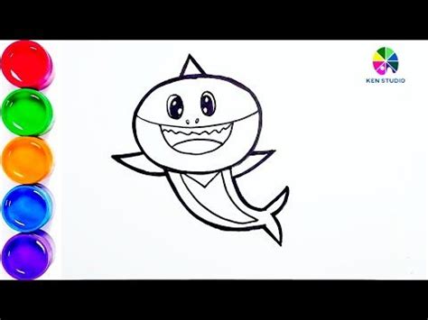 Shark Drawing, Painting Videos, Baby Shark, Painting For Kids, Coloring ...