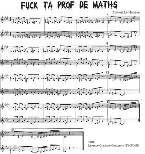 Fuck Ta Prof De Maths Free Sheet Music