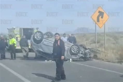 Se registra volcadura en la carretera Villa Ahumada Juárez