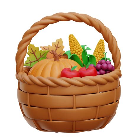 Harvest Basket 3D Icon Illustrations 34890002 PNG