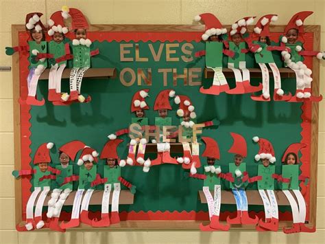 Elves On The Shelf Christmas Bulletin Board Elf Kindergarten