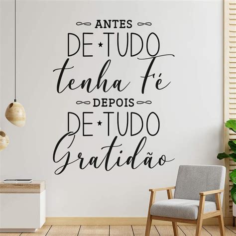 Adesivo De Parede Frase Religiosa Antes De Tudo Tenha F Decora O