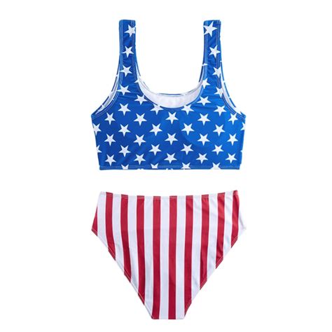 Hienoo Big Girls Independence Day Bikini Swimsuit Th Of July Bathing Suit Swimwear Walmart