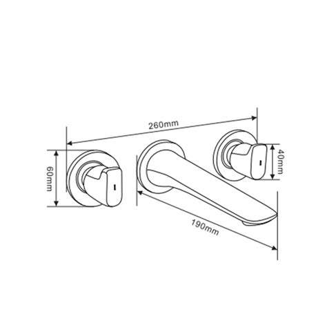 Double Handle Chrome Brass Concealed Bathroom Basin Faucet Wall Mounted Hot And Cold Water Mixer