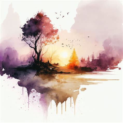 Watercolor #47 - #RelaxingWatercolor | OpenSea | Watercolor art, Tree ...