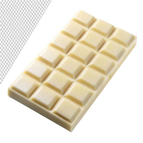 white chocolate bar isolated  transparent background premium ai