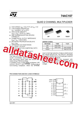 74AC157_01 Datasheet(PDF) - STMicroelectronics