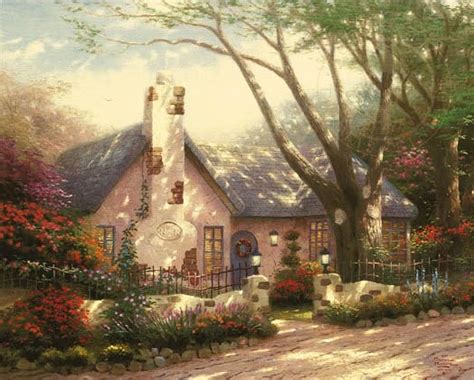 Morning Glory Cottage By Thomas Kinkade Village Gallery