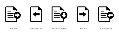 Un Conjunto De 5 Iconos De Documento Como Enviar Archivo Recibir